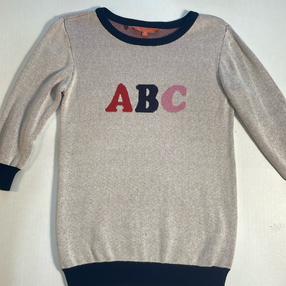 ModCloth My Letter Half Knit ABC Sweater Size M 3/4‎ Sleeves Teacher Soft Preppy - Picture 1 of 11